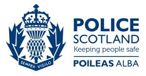 Police Scotland logo featuring crowned thistle emblem and text Keeping People Safe